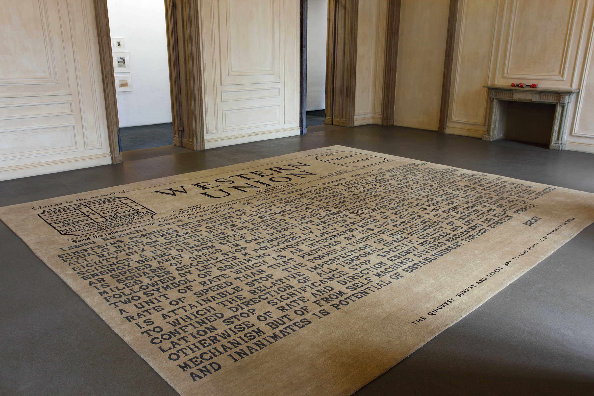 Elisabetta Benassi, Telegram from Buckminster Fuller to Isamu Noguchi explaining Einsteinu0027s theory of relativity, 2009